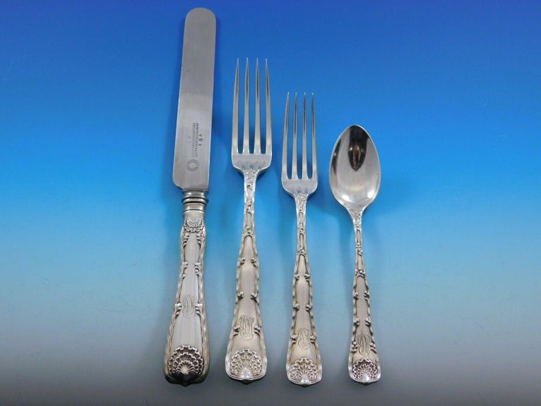 Wave Edge by Tiffany and Co. Sterling Silver Flatware Set Service Dinner, 93 Pcs For Sale at 1stDibs