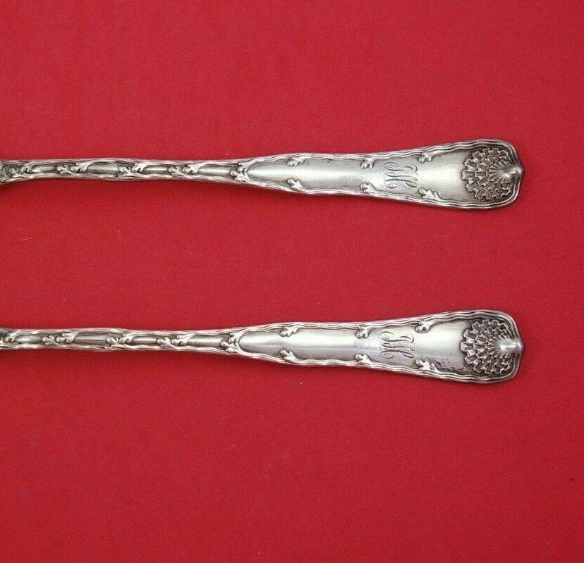 Sterling silver salad serving set 2-piece gold washed 10 1/4