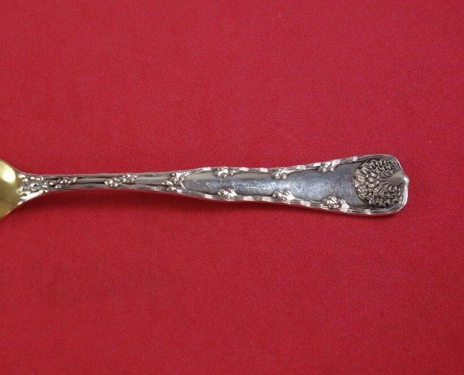 Sterling silver sardine fork gold washed, pierced, 5 1/2