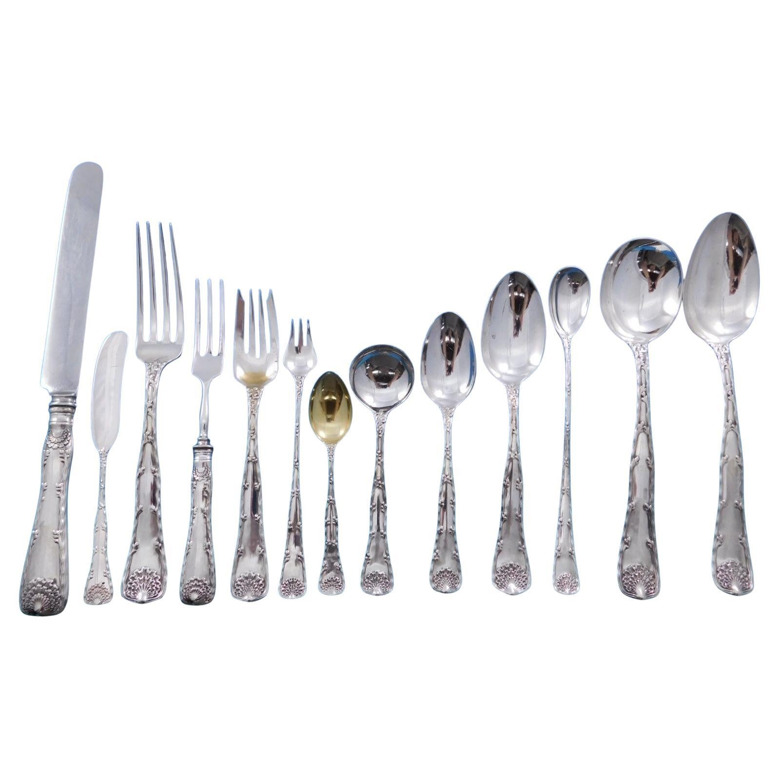 Wave Edge by Tiffany Sterling Silver Flatware Set 12 Service 160 pieces Dinner For Sale