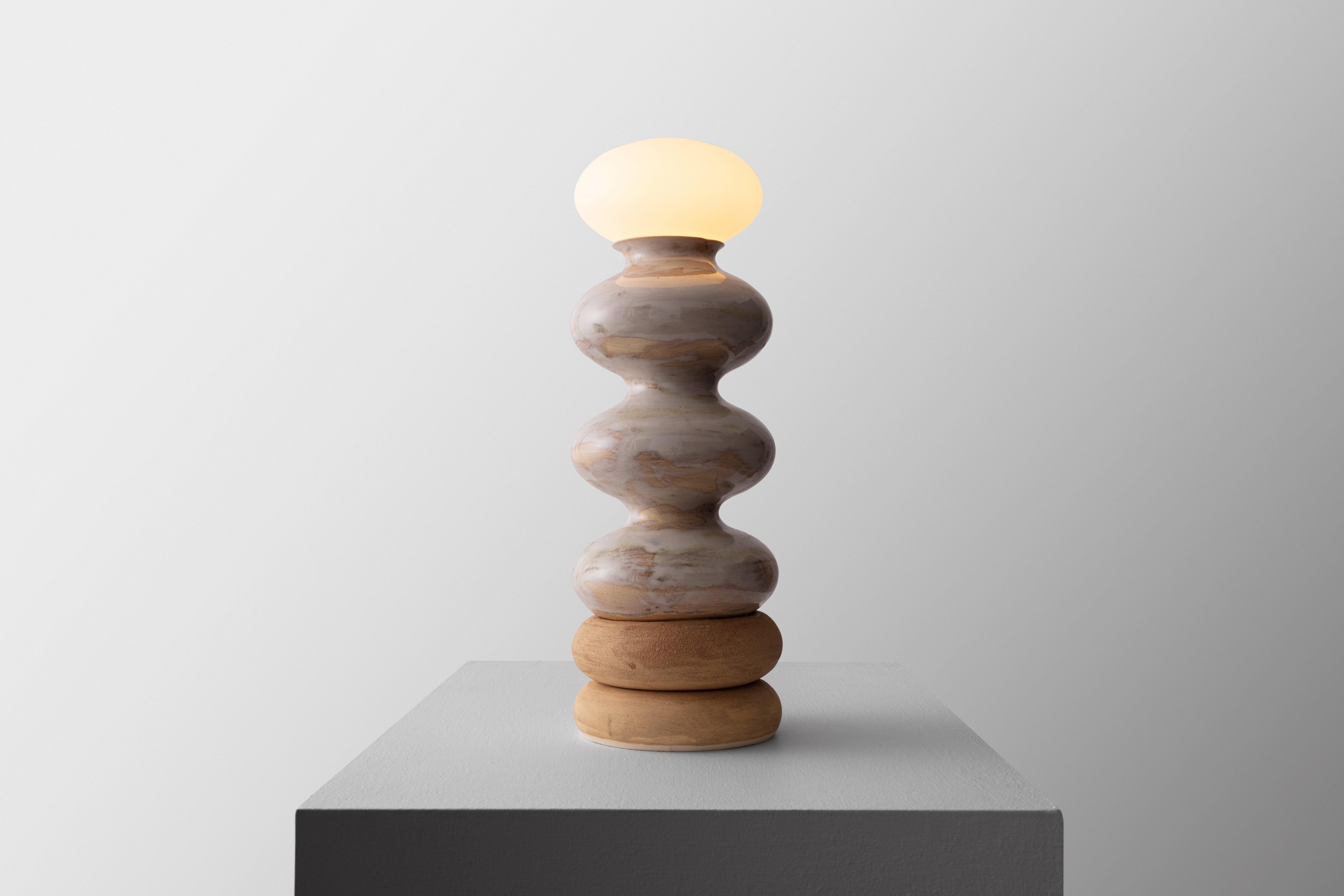 Post-Modern Wave Form Slumped Table Lamp by Forma Rosa Studio For Sale