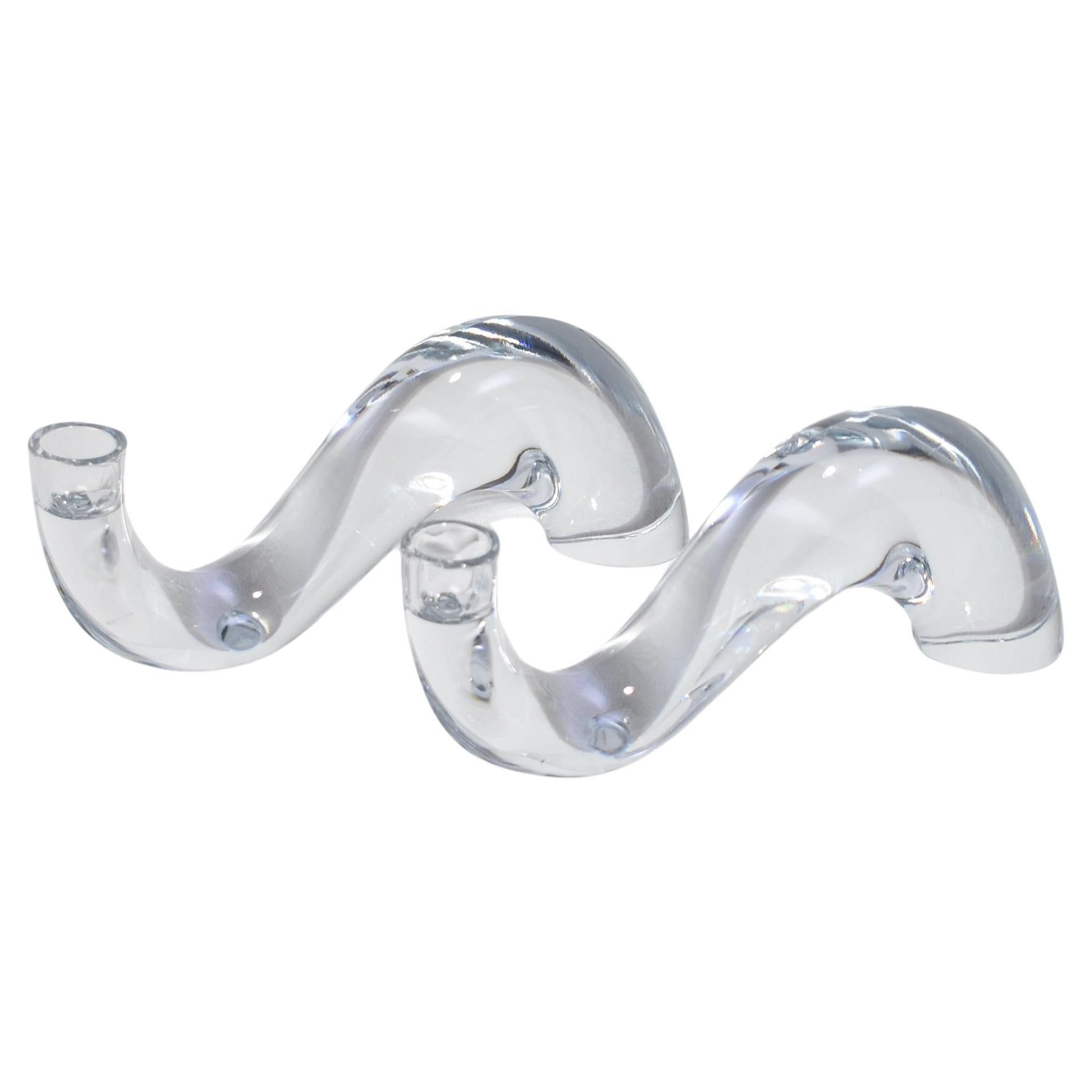 Wave Glass Candleholders