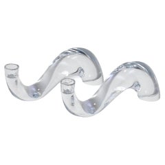 Wave Glass Candleholders