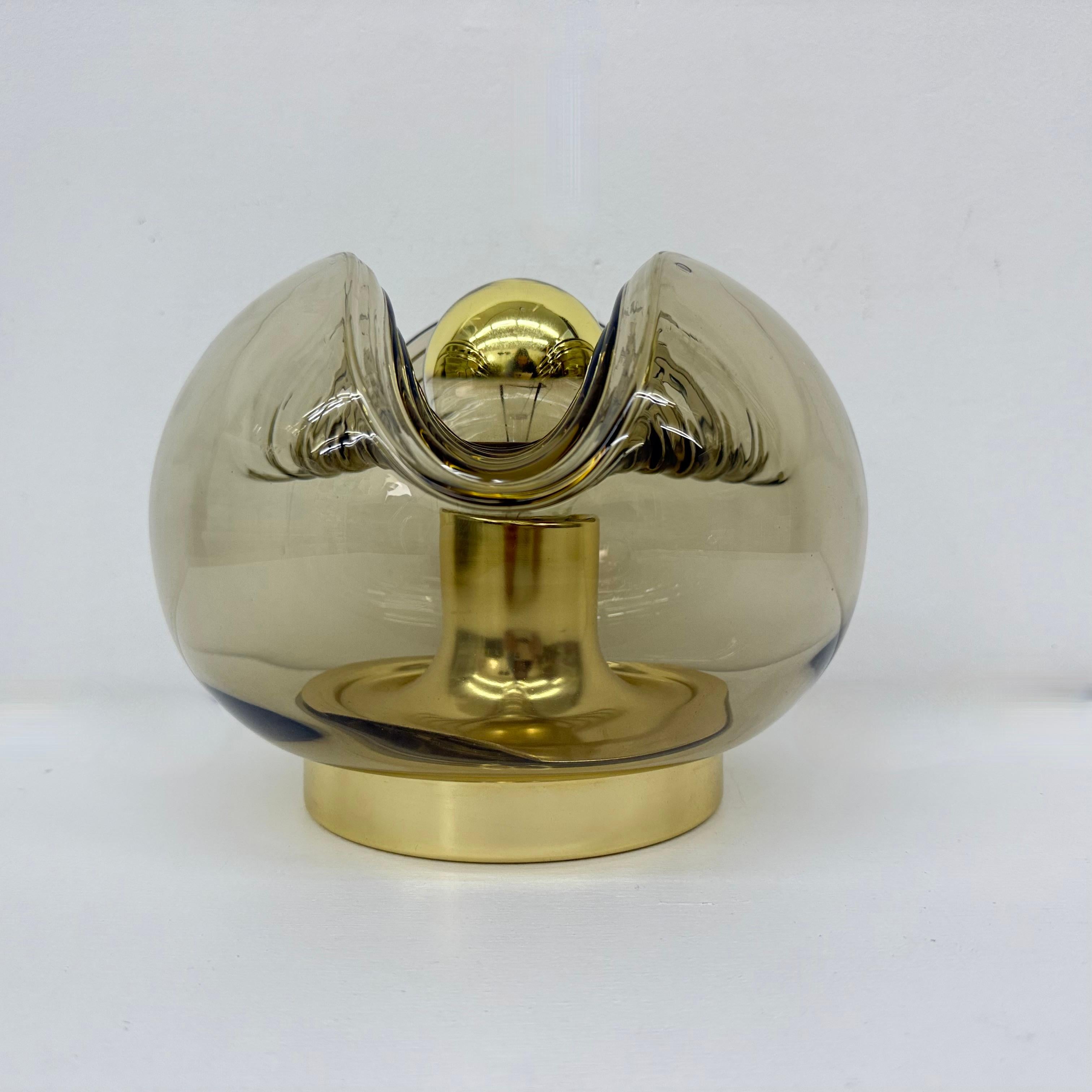 Lampada da tavolo in vetro Wave Koch & Lowy di Peill & Putzler, Germania, anni '70 in vendita 5