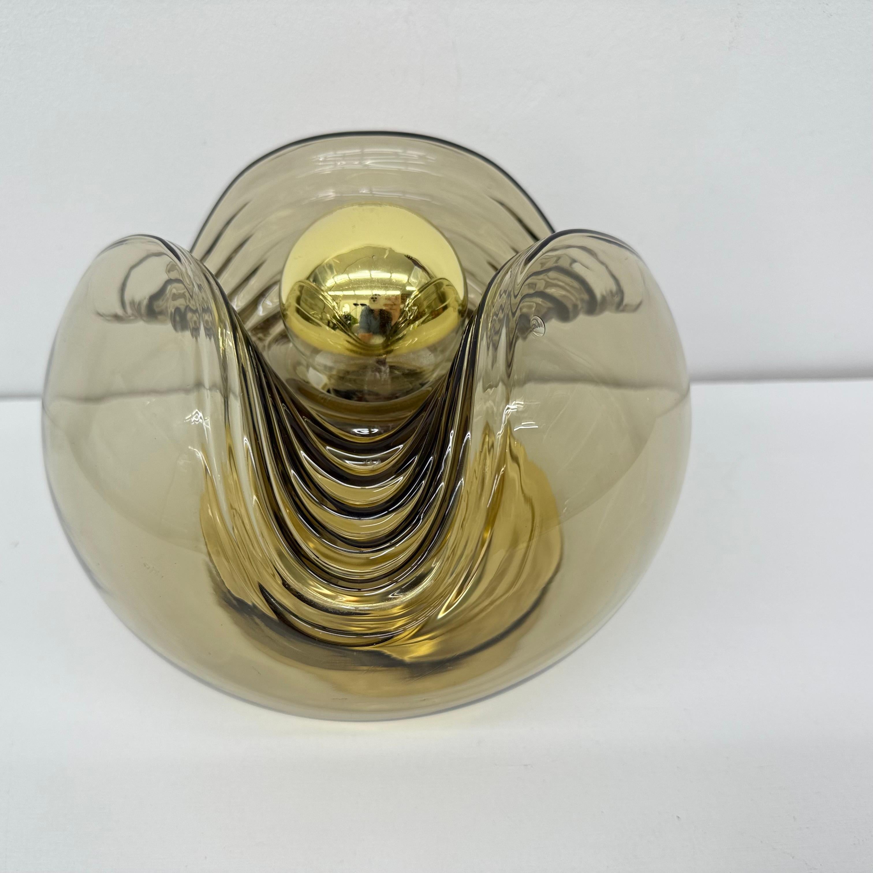 Lampada da tavolo in vetro Wave Koch & Lowy di Peill & Putzler, Germania, anni '70 in vendita 6