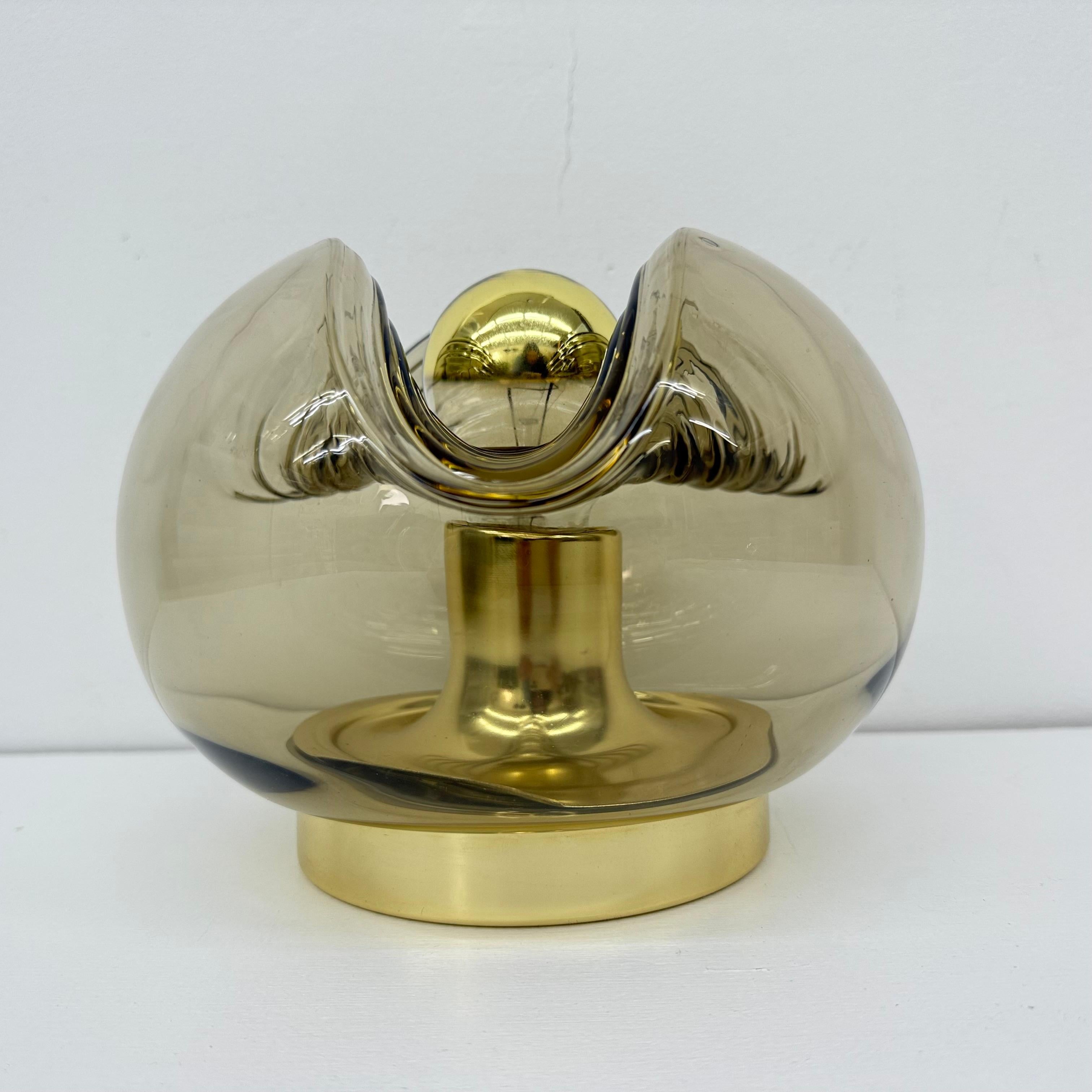 Lampada da tavolo in vetro Wave Koch & Lowy di Peill & Putzler, Germania, anni '70 in vendita 7