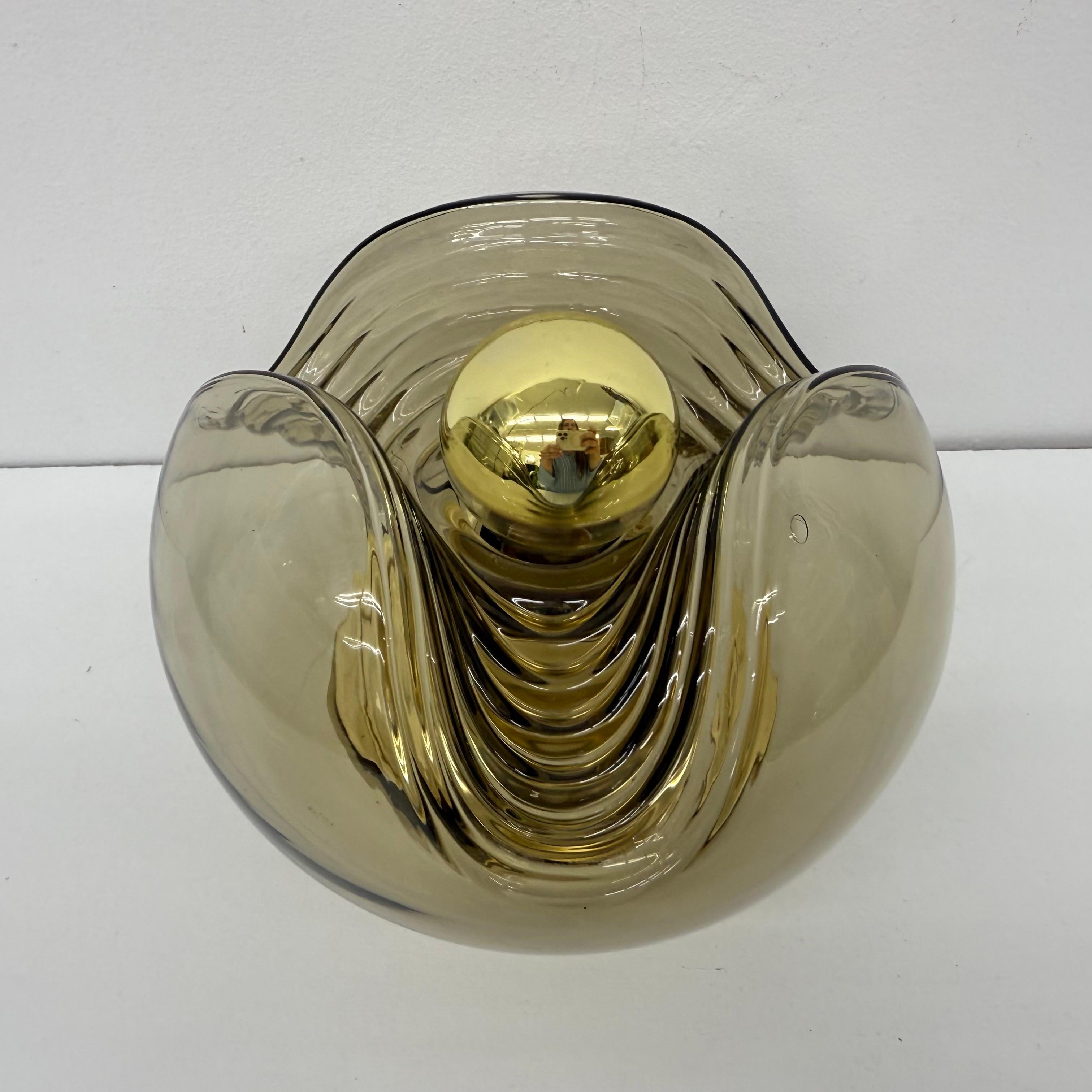 Lampada da tavolo in vetro Wave Koch & Lowy di Peill & Putzler, Germania, anni '70 in vendita 9