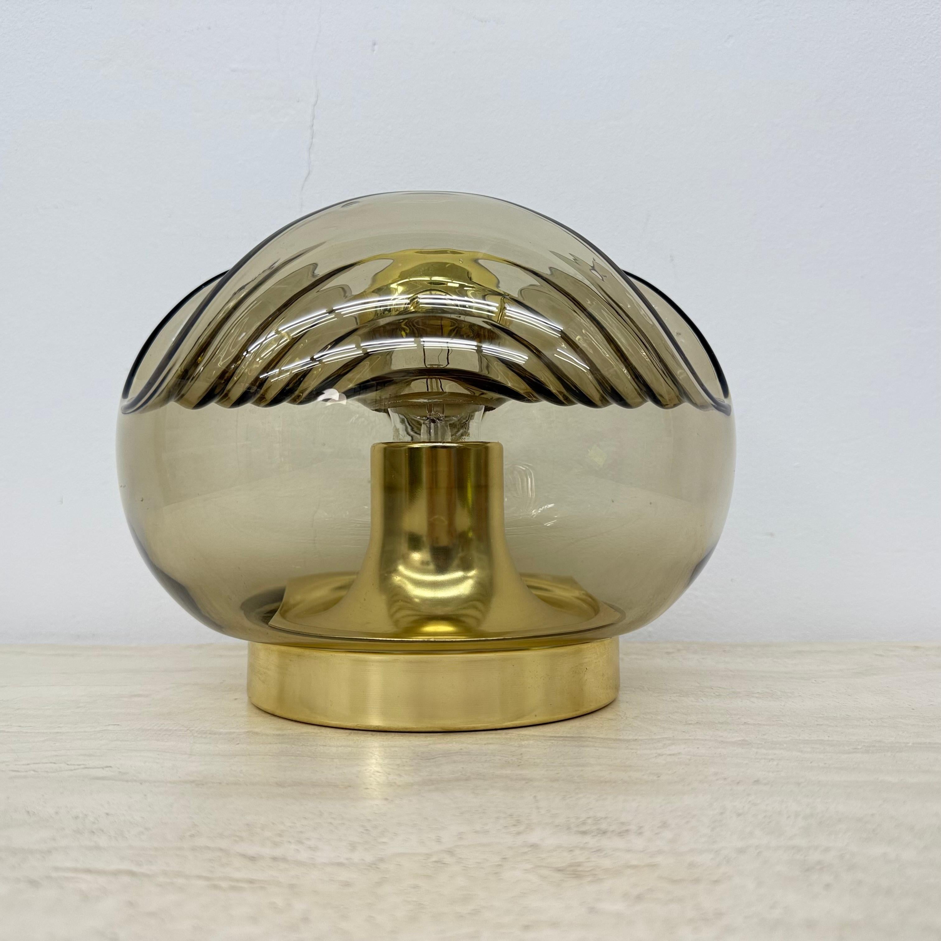 Lampada da tavolo in vetro Wave Koch & Lowy di Peill & Putzler, Germania, anni '70 in vendita 10