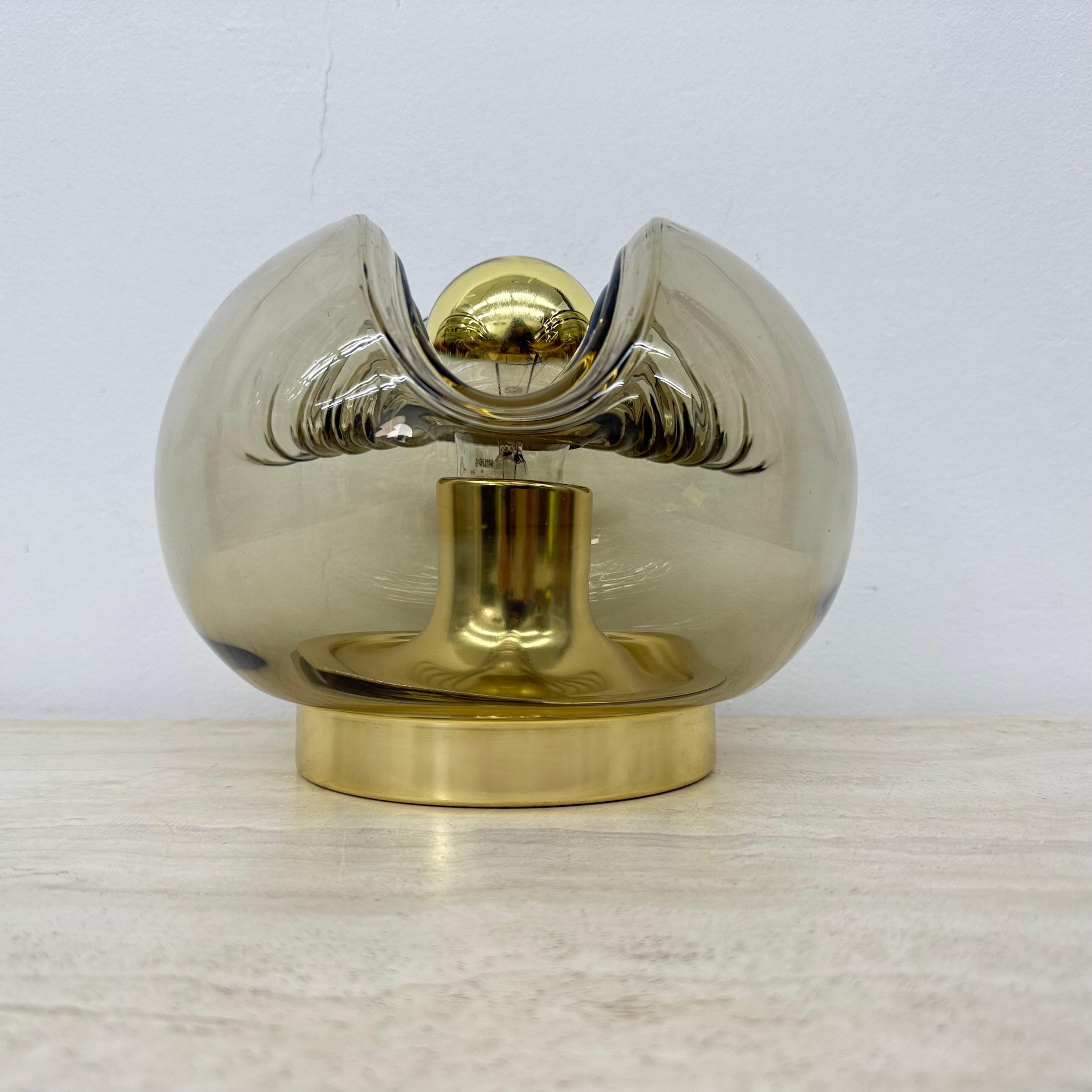 Lampada da tavolo in vetro Wave Koch & Lowy di Peill & Putzler, Germania, anni '70 in vendita 13