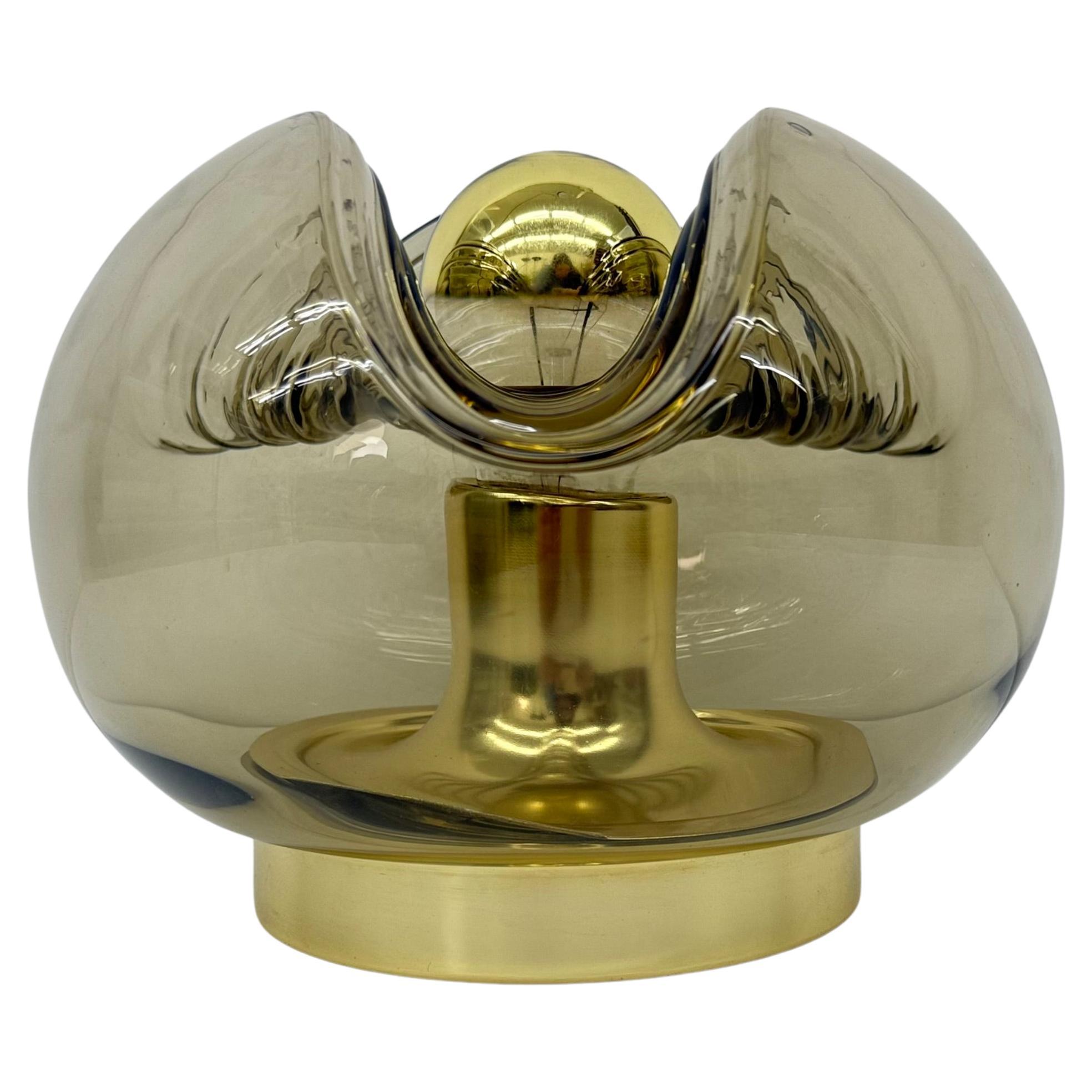 Lampada da tavolo in vetro Wave Koch & Lowy di Peill & Putzler, Germania, anni '70 in vendita