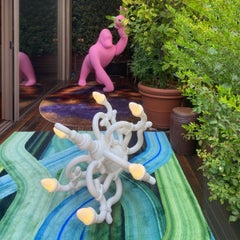 Wave Green Rectangular Carpet Non-slip Polyester & Polyamide by Richard Hutten