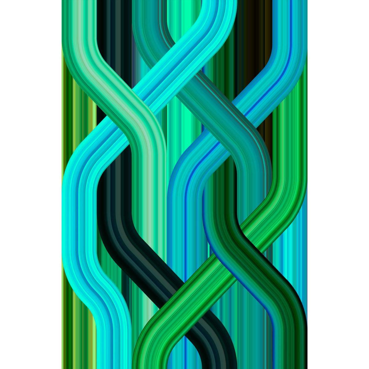 Tapis rectangulaire vert vague non-slip polyester et polyamide de Richard Hutten Neuf - En vente à Brooklyn, NY
