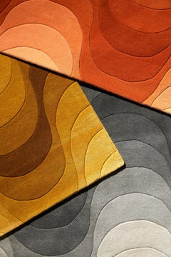 Handgetufteter Teppich in Orange von Verner Panton, Wave