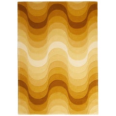 Handgetufteter Teppich " Wave Wave" in Gelb von Verner Panton