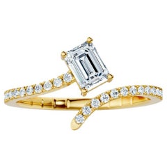 IGI Certified Wave Harmony Emerald Ring By RAFJ  in 18K YG & 0.60 CT TW FGH-SI