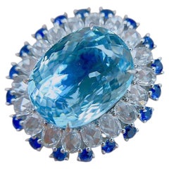 Wave II – Lagoon - Pariaba Tourmaline Ring set with Diamonds in 18K