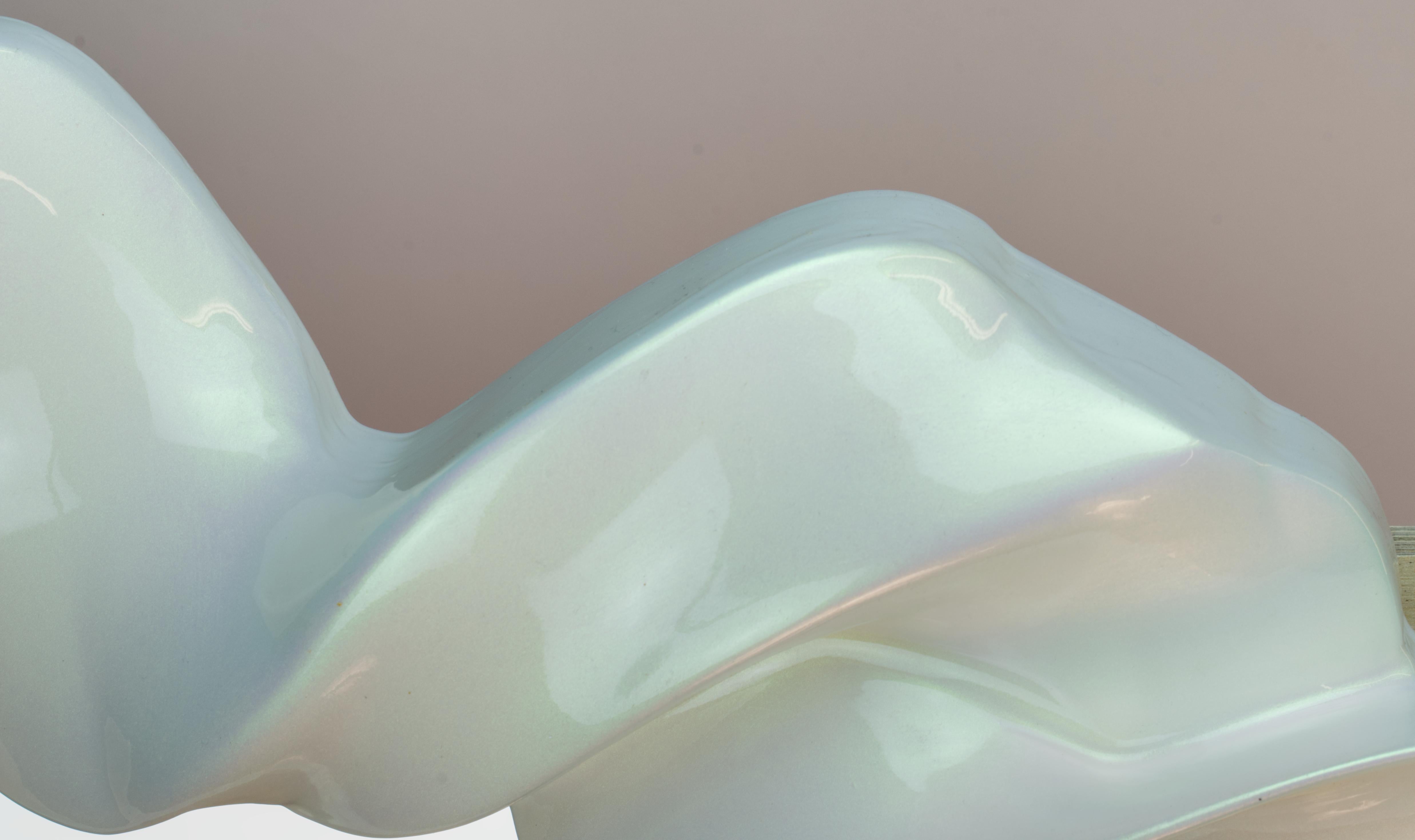 Futurist Wave II Series Mirror in Pearlescent Color Shift Lacquer For Sale