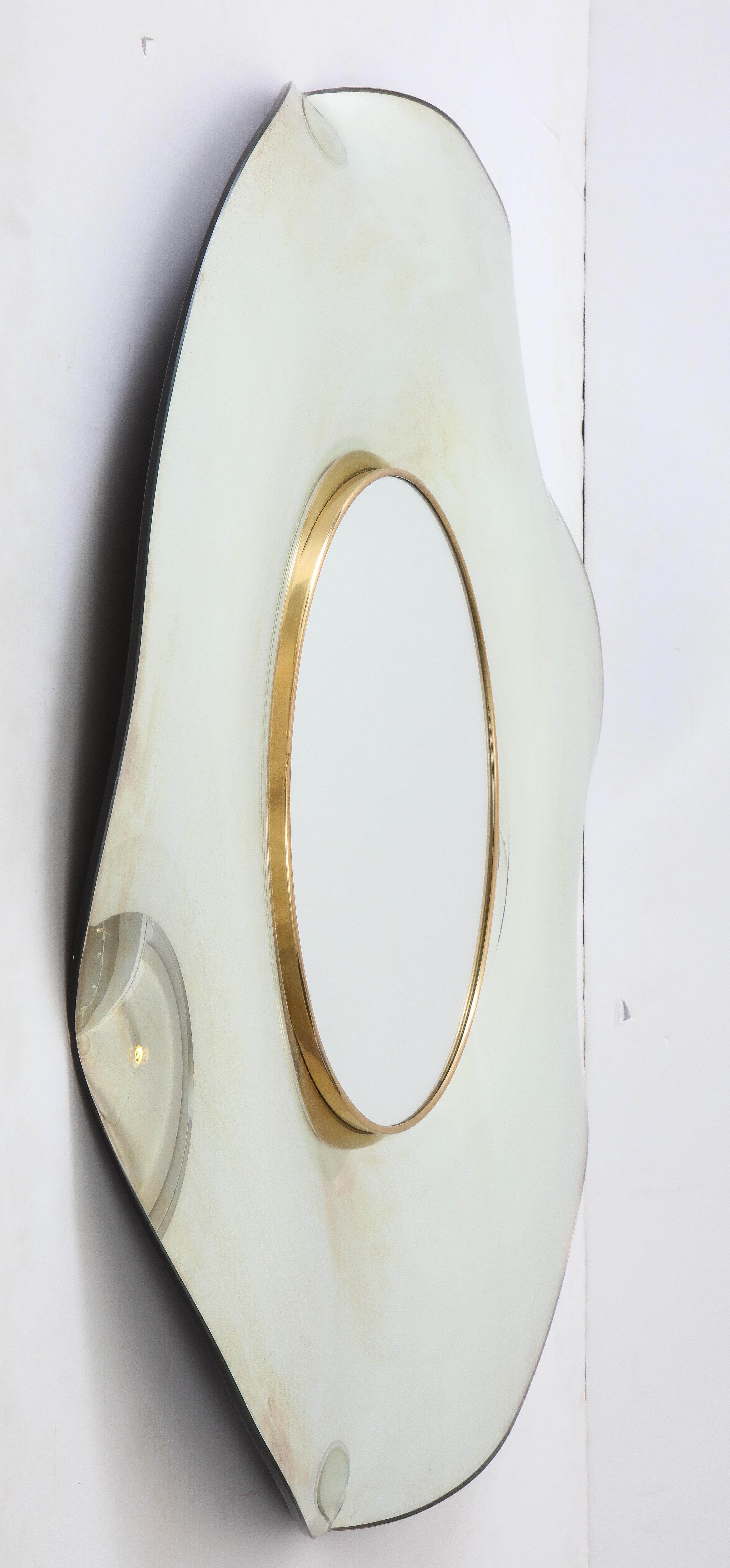 Brass Wave Italian Mirror by Ghiró Studio