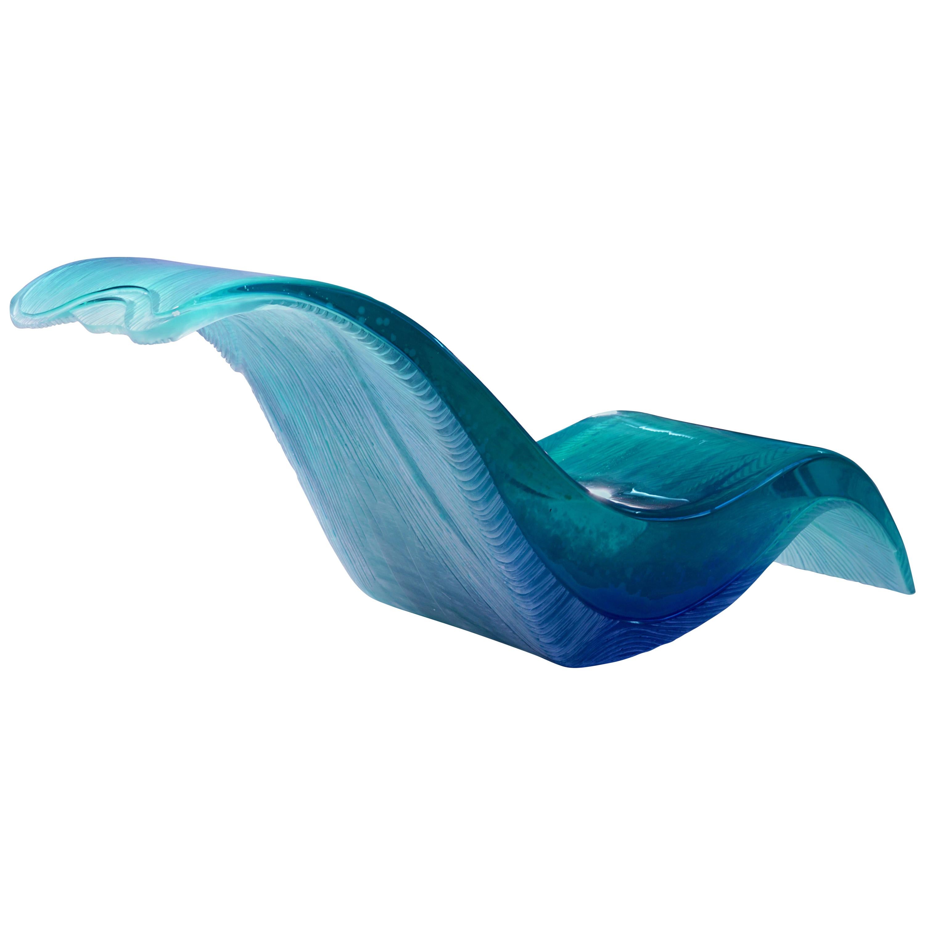 Wave Lounge by Eduard Locota. Turquoise-Blue Acrylic Glass Sculptural Design