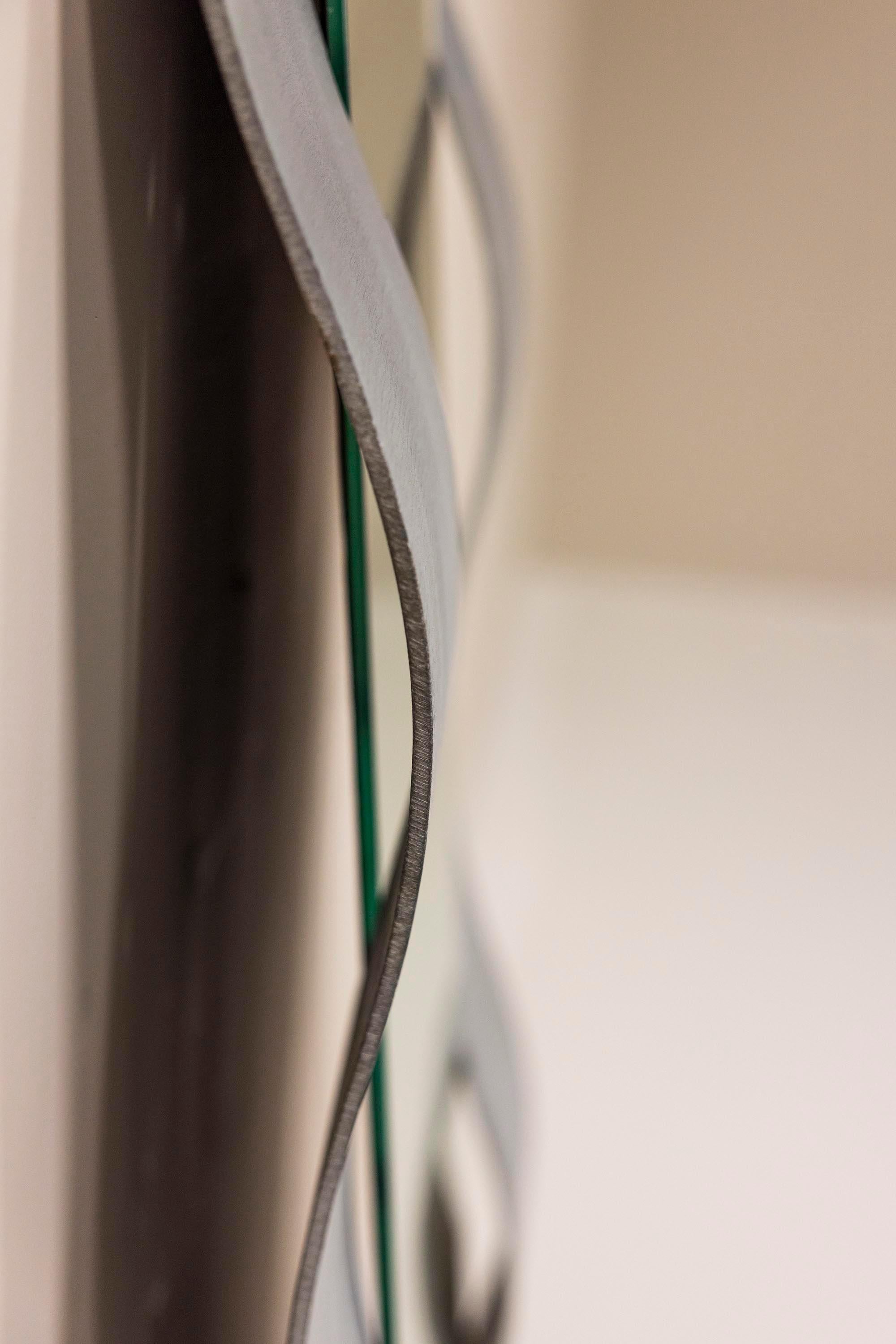 “Wave” Mirror in Chiseled Aluminum by Lorenzo Burchiellaro, Italy ca 1975 For Sale 4