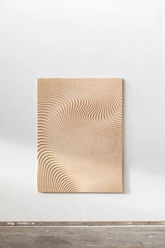 Wave Naturel Nr. 08.1 Panel de pared de madera contrachapada con acabado natural de Arno Hoogland