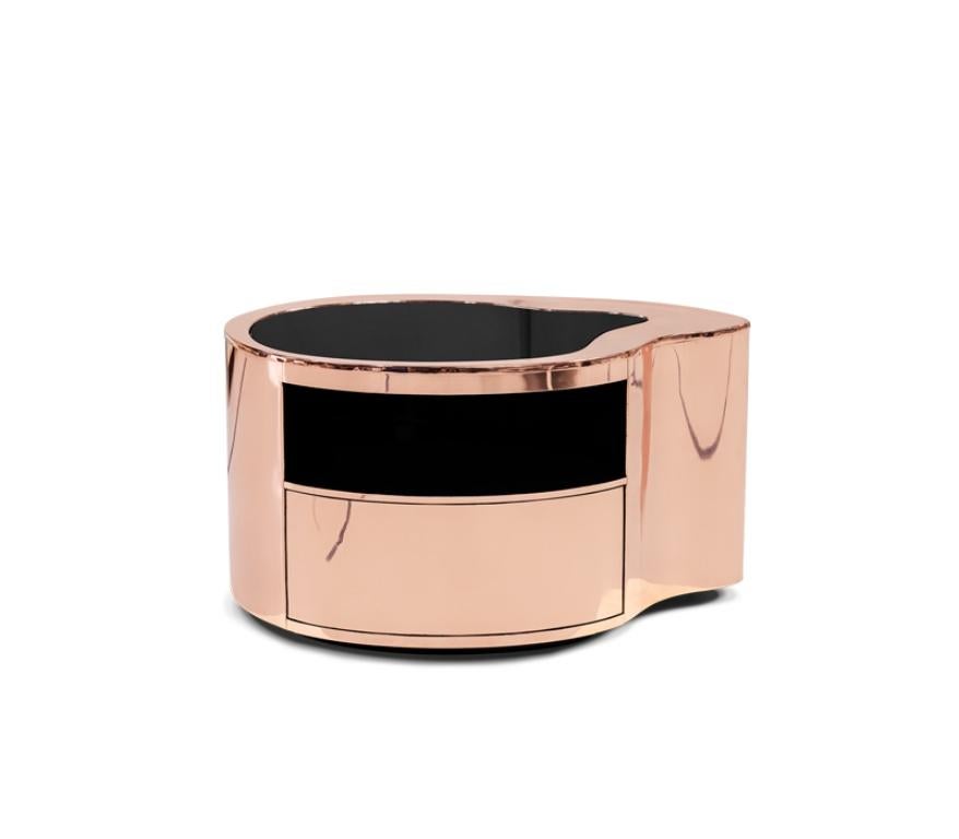 Wave Nightstand in Hammered Copper by Boca do Lobo For Sale