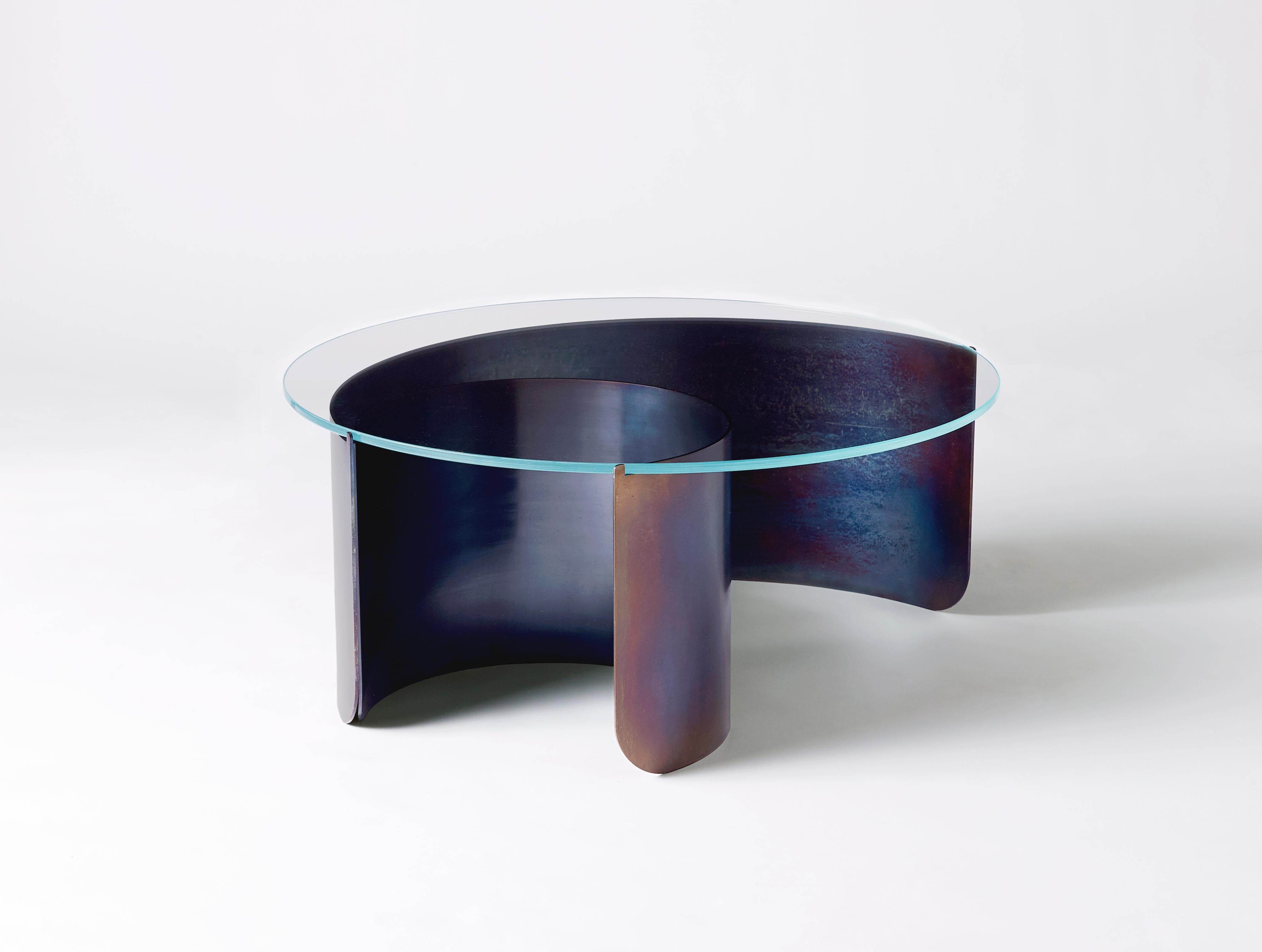 wave glass coffee table