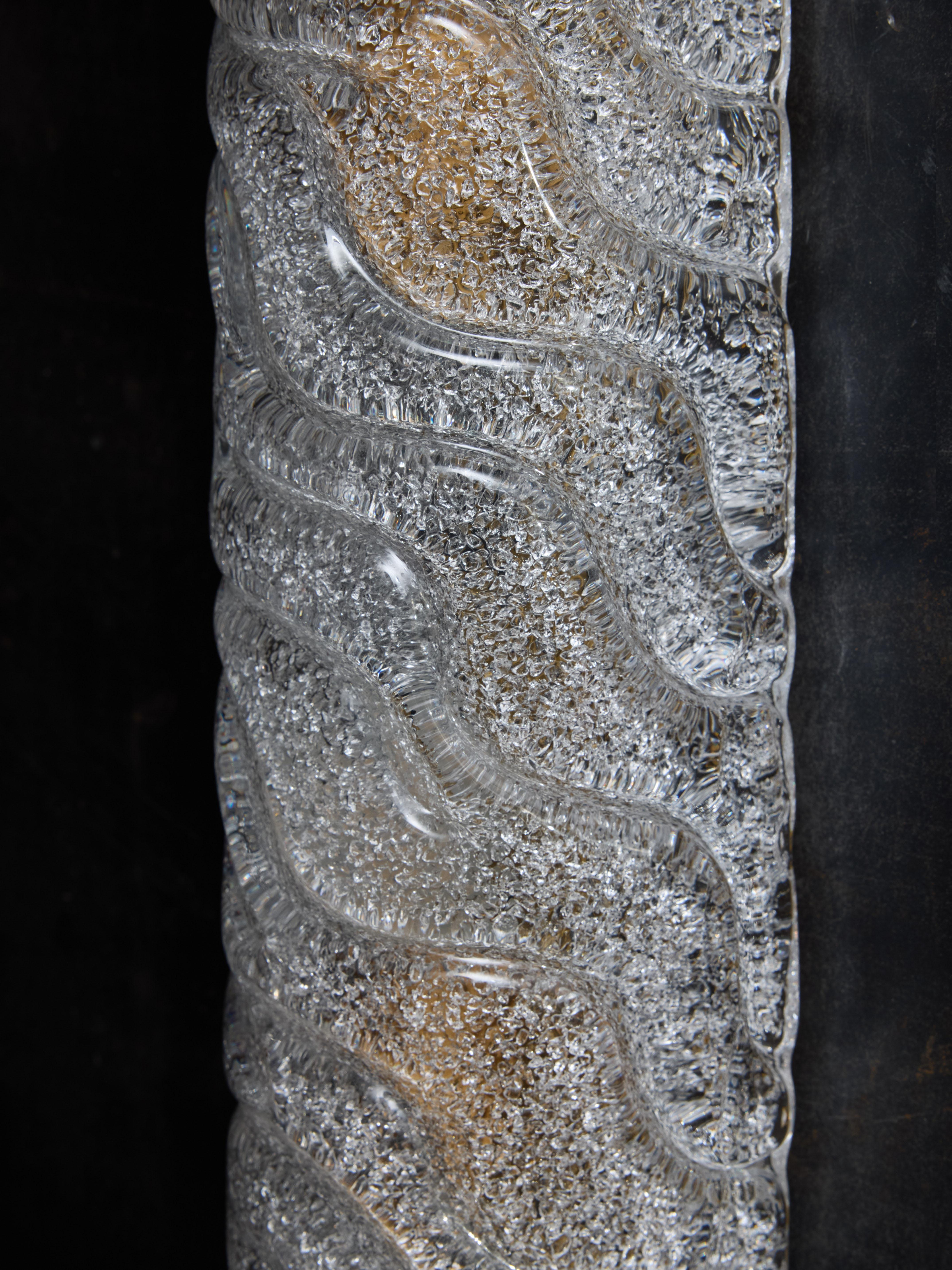 XXI secolo e contemporaneo Applique in vetro di Murano con effetto patinato e testurizzato Wave Murano Glass in vendita
