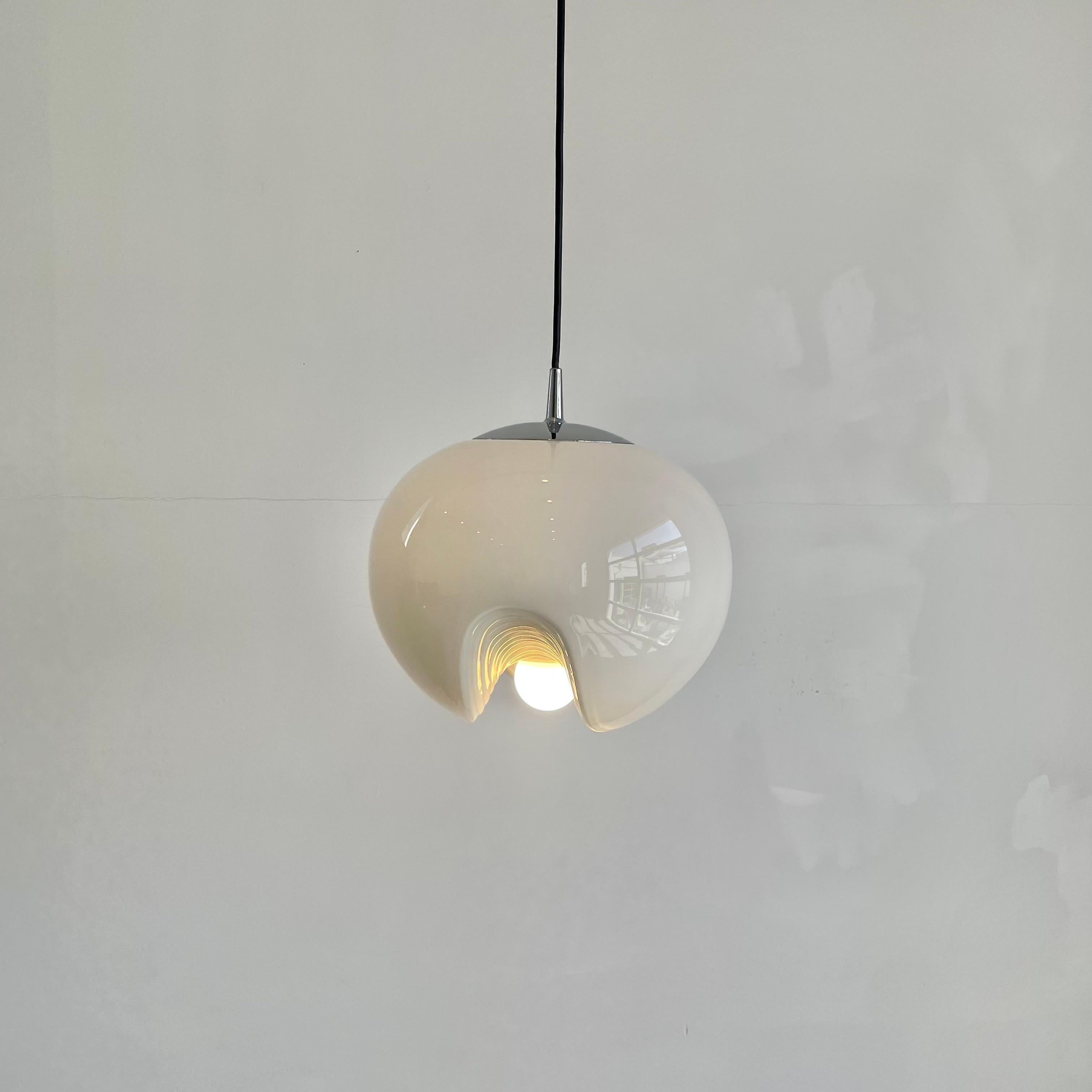 Glass 'Wave' Pendant Light by Piell and Putzler, 1960s Germany For Sale