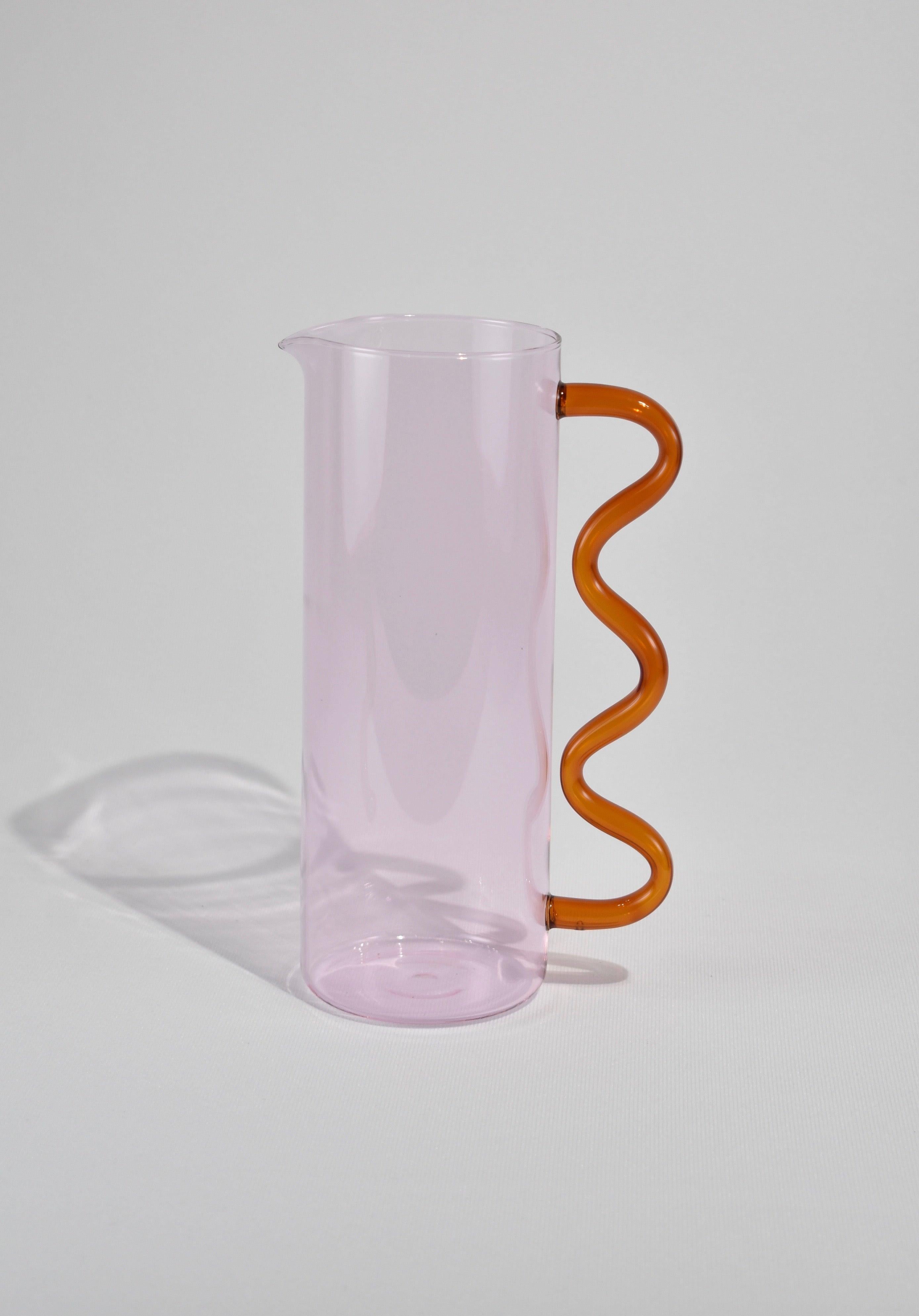 American Wave Pitcher in Pink / Amber
