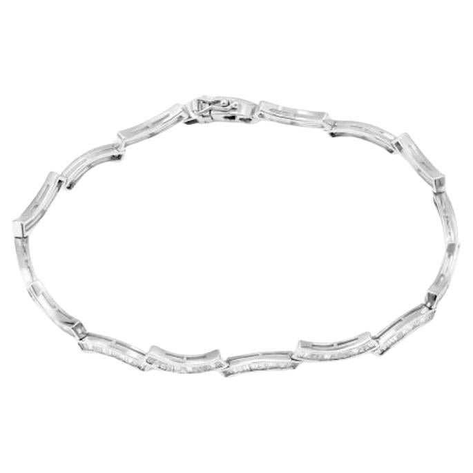 Pulsera de diamantes en forma de ola Oro blanco de 18 quilates