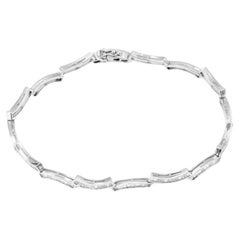Pulsera de diamantes en forma de ola Oro blanco de 18 quilates