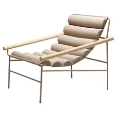 Fauteuil en tissu beige en forme de vague du 21e siècle Indoor Outdoor