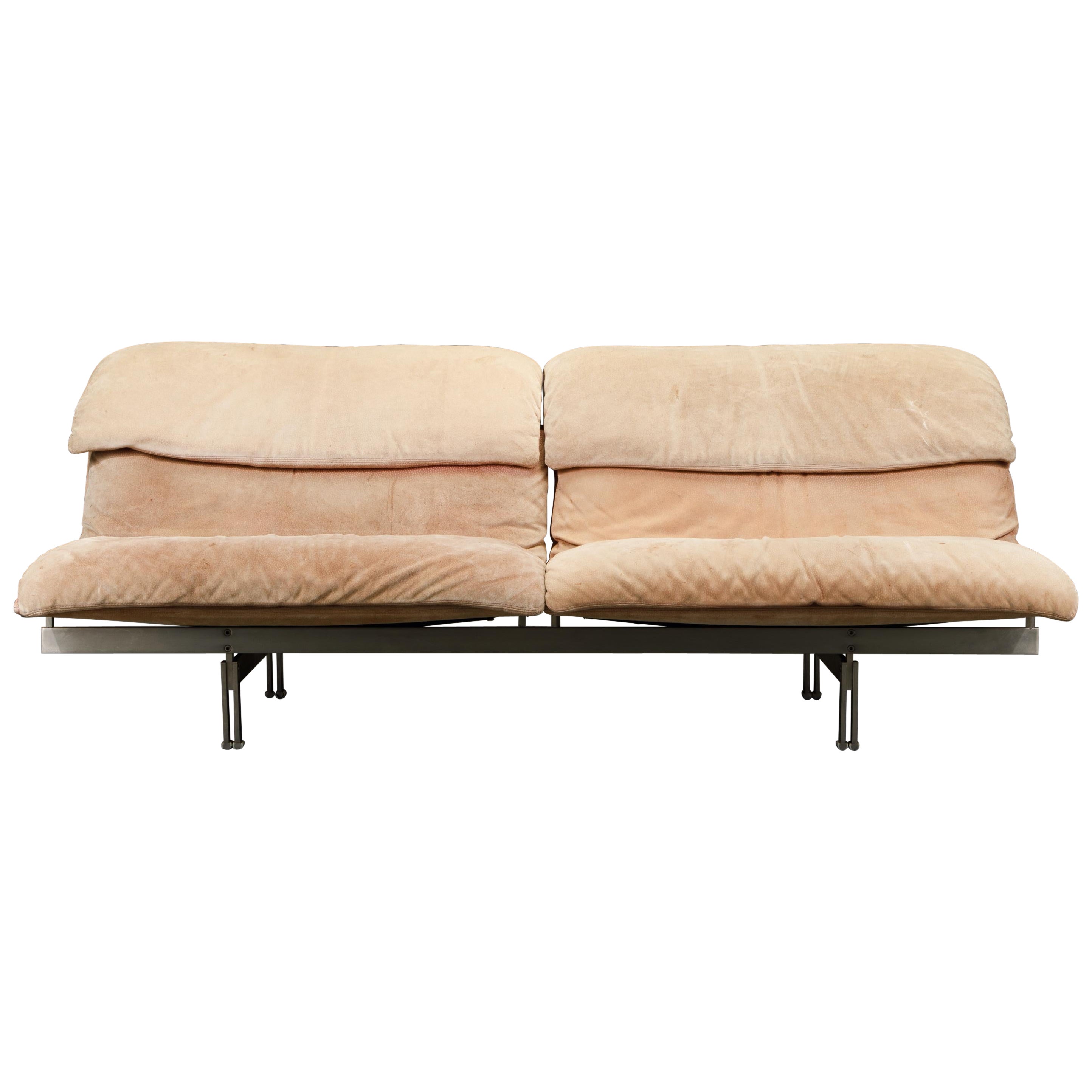 
Wave
 Suede Loveseat by Giovanni Offredi for Saporiti Italia, c. 1978, Signed