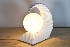 Wave Table Lamp Made of Glazed Ceramic 1970s, Reminiscent of Hokusais Great Wave