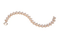Pulsera de tenis Wave de Angeletti Oro rosa con abanico de oro y diamantes