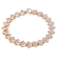 Pulsera de tenis Wave de Angeletti Oro rosa con abanico de oro y diamantes