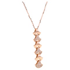 Colgante Tenis Onda de Angeletti Oro Rosa con Abanico de Oro y Diamantes