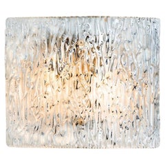 Wave Textured Glass Silver Wall Light Kalmar, 1970s