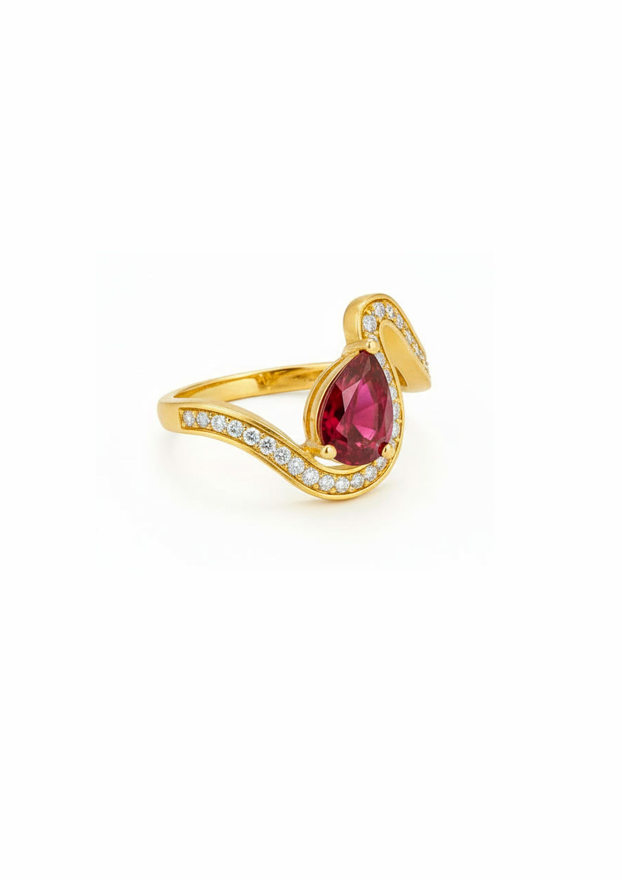 in vendita:  Anello in oro 14k con granato Waved Pear 4