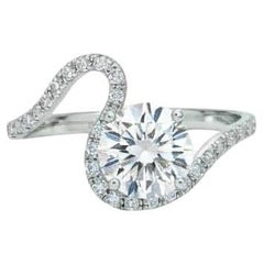 Gewellter runder Moissanit 14k Goldring