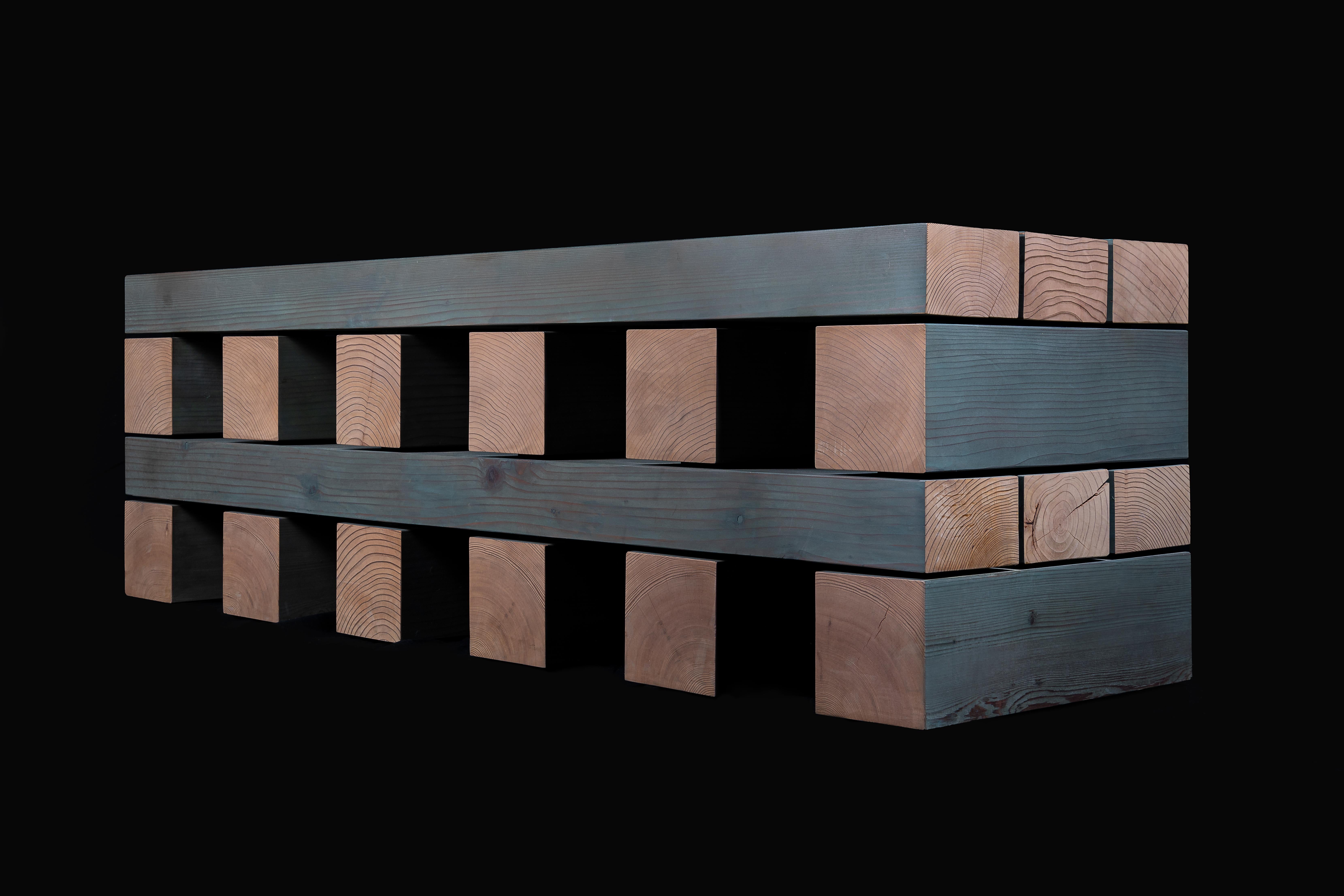 Waveform Minimalist Stacked Bench by Bradley Duncan Studio For Sale 3
