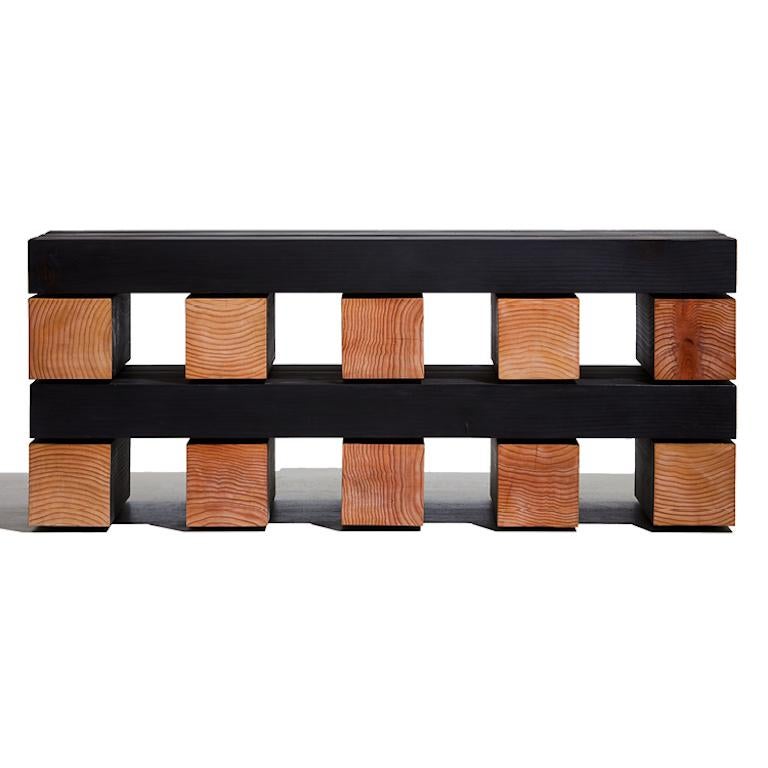 Waveform Minimalist Black Stacked Bench by Bradley Duncan Studio  In New Condition For Sale In Los Angeles, CA
