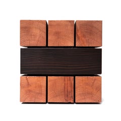 Waveform Minimalist Black Stacked Cube Table by Bradley Duncan Studio