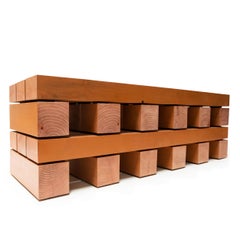 Waveform Minimalist Orange Stacked Bench by Bradley Duncan Studio