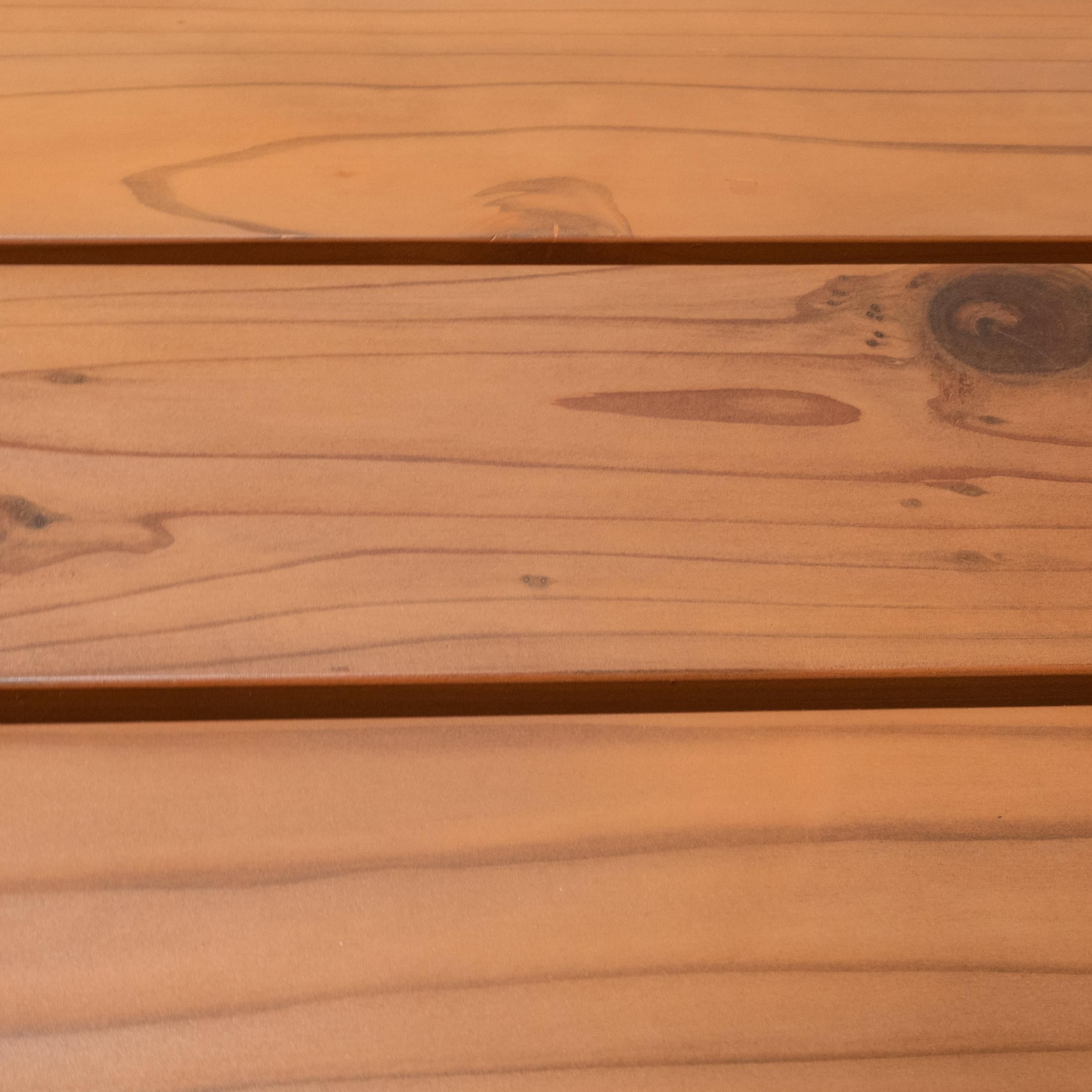 Wood Waveform Minimalist Orange Stacked Bench by Bradley Duncan Studio