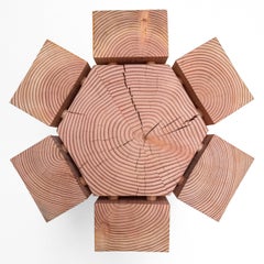 Table en forme de vague, en bois sculpté Sun Stump de Bradley Duncan Studio