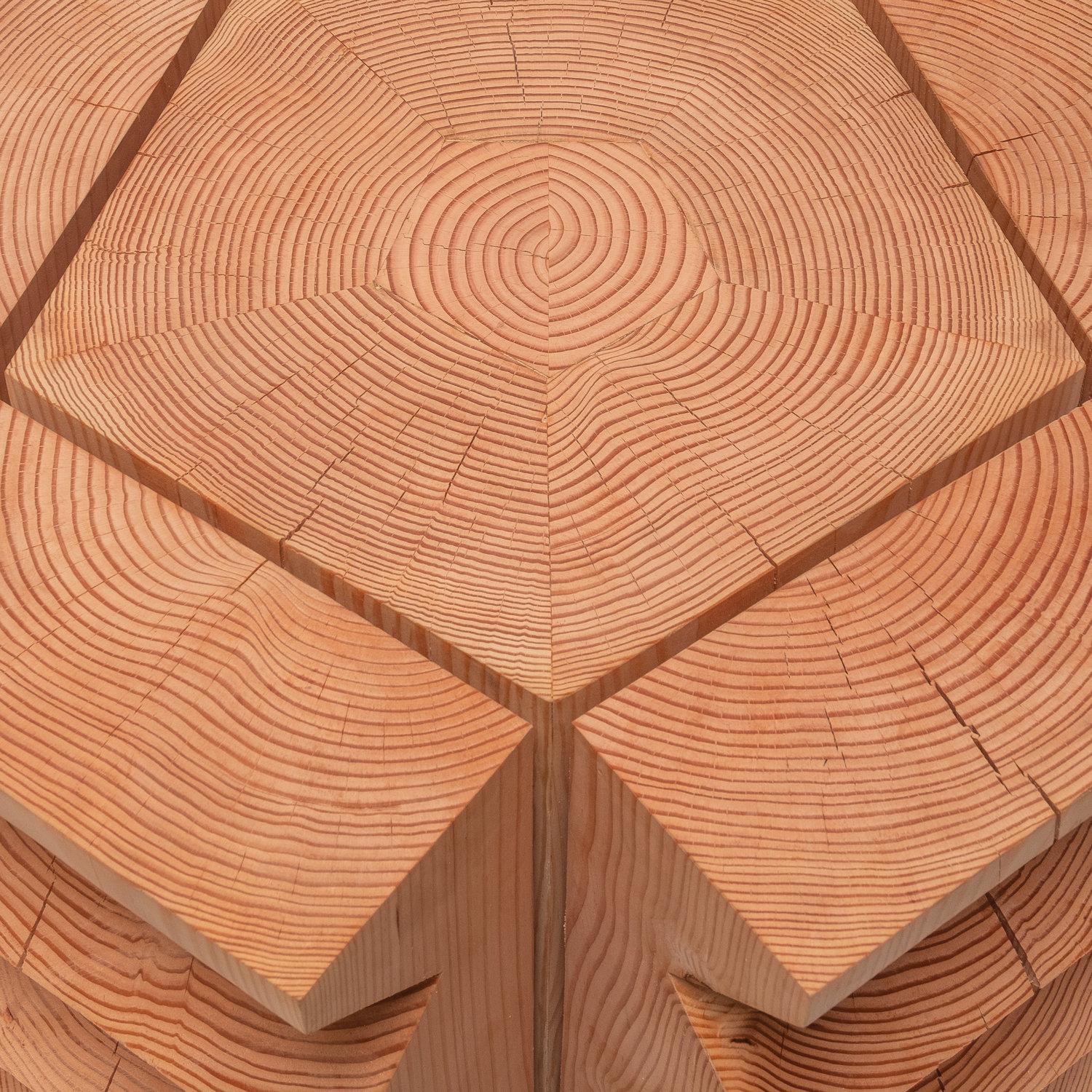 American Waveform Sun Stump Wood Carved Table by Bradley Duncan Studio For Sale
