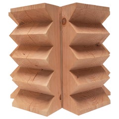 Waveform Sun Stump Wood Carved Table by Bradley Duncan Studio