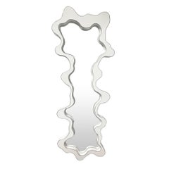 Waveform White Mirror by Bert Furnari, Powder-Coated Aluminum Retro-Futuristic